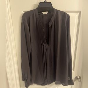 L’AGENCE 100% Silk Charcoal Color Blouse
